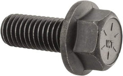 Value Collection - 1/2-13 UNC, 1-1/4" Length Under Head, Hex Drive Flange Bolt - 1-1/4" Thread Length, Grade 8 Alloy Steel, Smooth Flange, Phosphate & Oil Finish - Americas Industrial Supply