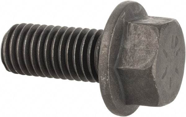 Value Collection - 5/8-11 UNC, 1-1/2" Length Under Head, Hex Drive Flange Bolt - 1-1/2" Thread Length, Grade 8 Alloy Steel, Smooth Flange, Phosphate & Oil Finish - Americas Industrial Supply