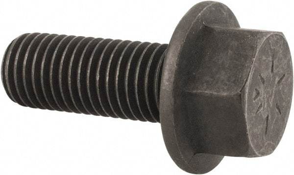 Value Collection - 3/4-10 UNC, 2" Length Under Head, Hex Drive Flange Bolt - 1-3/4" Thread Length, Grade 8 Alloy Steel, Smooth Flange, Phosphate & Oil Finish - Americas Industrial Supply