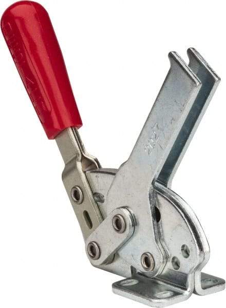 De-Sta-Co - 840 Lb Holding Capacity, Horizontal Handle, Manual Hold Down Toggle Clamp - 70° Handle Movement, 68° Bar Opening, U-Bar, Flanged Base, Electro-Plated Zinc, Carbon Steel - Americas Industrial Supply