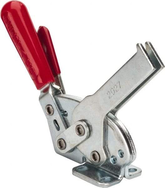 De-Sta-Co - 840 Lb Holding Capacity, Horizontal Handle, Manual Hold Down Toggle Clamp - 70° Handle Movement, 68° Bar Opening, U-Bar, Flanged Base, Electro-Plated Zinc, Carbon Steel - Americas Industrial Supply