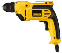 DeWALT - 3/8" Keyless Chuck, 2,500 RPM, Pistol Grip Handle Electric Drill - 8 Amps, Reversible - Americas Industrial Supply