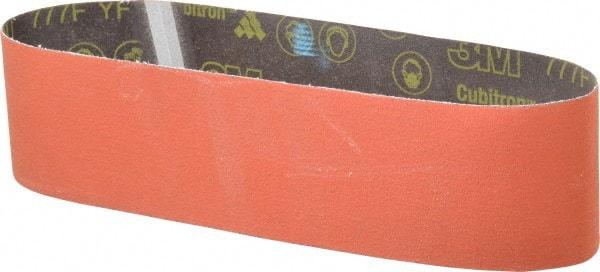 3M - 4" Wide x 36" OAL, 80 Grit, Ceramic Abrasive Belt - Ceramic, Medium, Coated, YF Weighted Cloth Backing, Wet/Dry, Series 777F - Americas Industrial Supply
