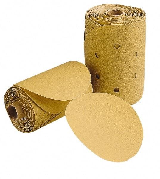 3M - 6" Diam, 150 Grit FEPA, Aluminum Oxide Adhesive PSA Disc - Very Fine Grade, Gold, F Weighted Backing, Flexible, Use with Random Orbital Sanders - Americas Industrial Supply