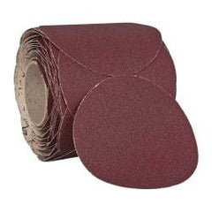 3M - 6" Diam, 60 Grit Ceramic Adhesive PSA Disc - Medium Grade, Red, F Weighted Backing, Flexible, Use with Random Orbital Sanders - Americas Industrial Supply