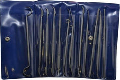 Grobet - 12 Piece Swiss Pattern File Set - 6" Long, 0 Coarseness, Die Sinker's Handle - Americas Industrial Supply