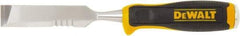 DeWALT - 11" OAL x 1" Blade Width Wood Chisel - 1" Tip, 1" Stock, High-Impact Polypropylene & Rubber Handle - Americas Industrial Supply