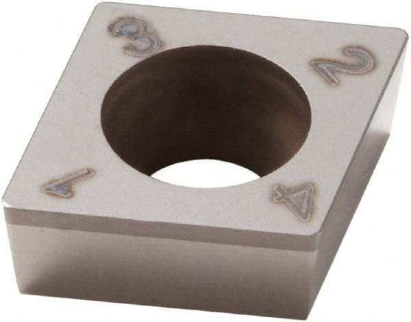 Seco - CCGW32.51 Grade CBN200 PCBN Turning Insert - Uncoated, 80° Diamond, 3/8" Inscr Circle, 5/32" Thick, 1/64" Corner Radius - Americas Industrial Supply