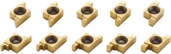 Seco - 1019, 10115, 10135, 10165, 1021510ER, 10NR FG Grade CP500, 1.15, 1.35, 1.65, 1.9 & 2.15mm Cutting Width Carbide Grooving Insert - 1.15, 1.35, 1.65, 1.9 & 2.15mm Max Depth of Cut, Right Hand, TiAlN/TiN Finish - Americas Industrial Supply