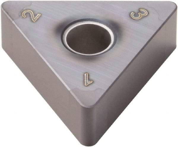Seco - TNGA332 Grade CBN060K PCBN Turning Insert - TiSiAlN Finish, 60° Triangle, 3/8" Inscr Circle, 3/16" Thick, 1/32" Corner Radius - Americas Industrial Supply
