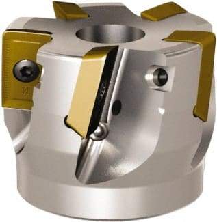 Seco - 5 Inserts, 80mm Cut Diam, 27mm Arbor Diam, 20mm Max Depth of Cut, Indexable Square-Shoulder Face Mill - 50mm High, ABEX 26.. Insert Compatibility, Through Coolant - Americas Industrial Supply