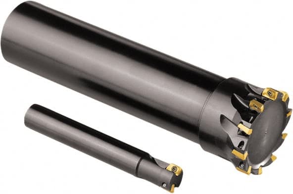 Seco - 12mm Cut Diam, 5mm Max Depth of Cut, 12mm Shank Diam, 80mm OAL, Indexable Square Shoulder End Mill - XO.. 0602 Inserts, Cylindrical Shank, 90° Lead Angle, Through Coolant, Series Nano Turbo - Americas Industrial Supply