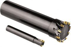 Seco - 12mm Cut Diam, 5mm Max Depth of Cut, 12mm Shank Diam, 80mm OAL, Indexable Square Shoulder End Mill - XO.. 0602 Inserts, Cylindrical Shank, 90° Lead Angle, Through Coolant, Series Nano Turbo - Americas Industrial Supply
