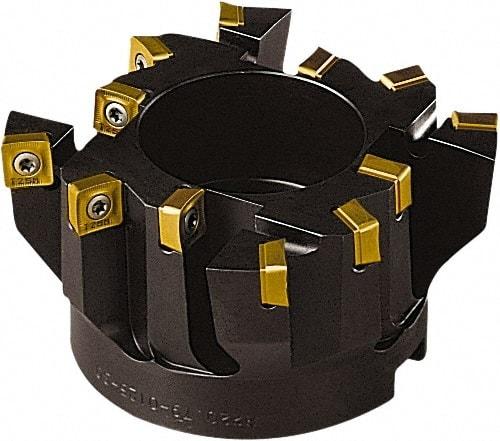 Seco - 100mm Cut Diam, 32mm Arbor Hole, 20mm Max Depth of Cut, 85° Indexable Chamfer & Angle Face Mill - 8 Inserts, SC.. 1206 Insert, Right Hand Cut, 8 Flutes, Series R220.79 - Americas Industrial Supply