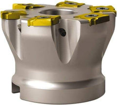 Seco - 6 Inserts, 63mm Cut Diam, 27mm Arbor Diam, 3.1mm Max Depth of Cut, Indexable Square-Shoulder Face Mill - 90° Lead Angle, 45mm High, SNHQ 1203 Insert Compatibility, Through Coolant - Americas Industrial Supply