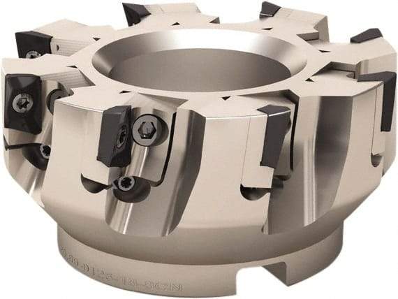 Seco - 12 Inserts, 200mm Cut Diam, 60mm Arbor Diam, 11mm Max Depth of Cut, Indexable Square-Shoulder Face Mill - 90° Lead Angle, 63mm High, XO.. 1204 Insert Compatibility - Americas Industrial Supply