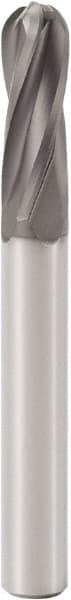 Seco - 8mm Diam, 24mm LOC, 4 Flute Solid Carbide Ball End Mill - Dura Finish, Single End, 70mm OAL, 8mm Shank Diam, Spiral Flute - Americas Industrial Supply