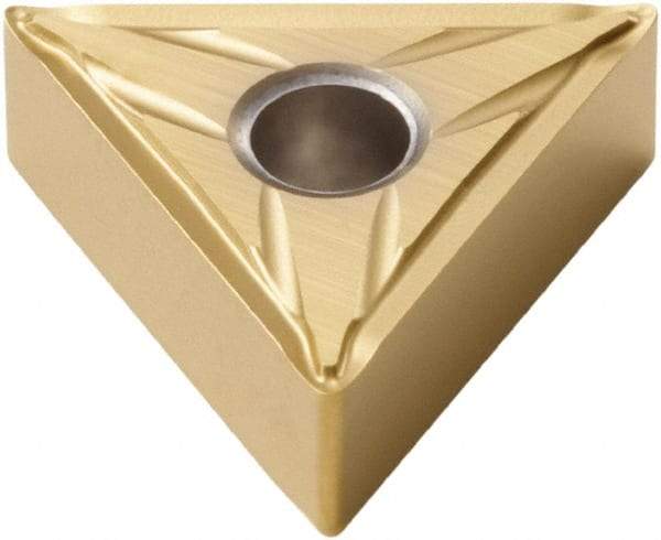 Seco - TNMG331 FF2 Grade CP500 Carbide Turning Insert - TiAlN/TiN Finish, 60° Triangle, 3/8" Inscr Circle, 3/16" Thick, 1/64" Corner Radius - Americas Industrial Supply