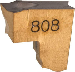 Iscar - TAG J IC808 Grade, 0.118" Cutting Width, Carbide Cutoff Insert - 15° Right Hand Lead Angle, 0.0079" Cnr Rad, TiAlN Coated - Americas Industrial Supply
