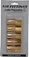 Value Collection - 5 Piece 3/8" Body 3/8 NPT 145 psi Brass Industrial Pneumatic Coupling Plug Set - Americas Industrial Supply