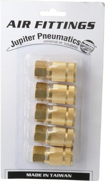 Value Collection - 5 Piece 1/4" Body 1/4 NPT 145 psi Brass Tru-Flate Automotive Pneumatic Coupling Plug Set - Americas Industrial Supply