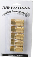Value Collection - 5 Piece 1/4" Body 1/4 NPT 145 psi Brass Tru-Flate Automotive Pneumatic Coupling Plug Set - Americas Industrial Supply