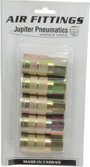 Value Collection - 5 Piece 3/8" Body 3/8 NPT 215 psi Zinc Industrial Pneumatic Coupling Plug Set - Americas Industrial Supply