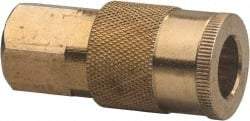 Value Collection - 3/8 Female NPT Industrial Pneumatic Hose Coupler - Brass, 3/8" Body Diam - Americas Industrial Supply