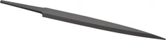 Grobet - 4" Standard Precision Swiss Pattern Barrette File - Double Cut, 1/2" Width Diam x 1/8" Thick, With Tang - Americas Industrial Supply