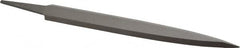 Grobet - 8" Standard Precision Swiss Pattern Barrette File - Double Cut, 7/8" Width Diam x 13/64" Thick, With Tang - Americas Industrial Supply