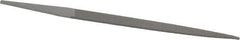 Grobet - 4" Standard Precision Swiss Pattern Crochet File - Double Cut, 5/16" Width Diam x 3/32" Thick, With Tang - Americas Industrial Supply