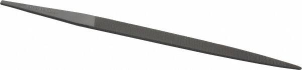 Grobet - 4" Standard Precision Swiss Pattern Crochet File - Double Cut, 5/16" Width Diam x 3/32" Thick, With Tang - Americas Industrial Supply