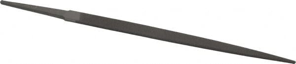 Grobet - 6" Standard Precision Swiss Pattern Crochet File - Double Cut, 13/32" Width Diam x 9/64" Thick, With Tang - Americas Industrial Supply