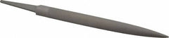 Grobet - 6" Standard Precision Swiss Pattern Crossing File - Double Cut, 19/32" Width Diam x 3/16" Thick, With Tang - Americas Industrial Supply