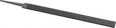 Grobet - 8" Standard Precision Swiss Pattern Equalling File - Double Cut, 21/32" Width Diam x 1/8" Thick, With Tang - Americas Industrial Supply