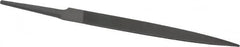 Grobet - 4" Standard Precision Swiss Pattern Half Round File - Double Cut, 15/32" Width Diam x 9/64" Thick, With Tang - Americas Industrial Supply