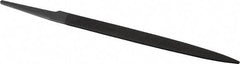 Grobet - 6" Standard Precision Swiss Pattern Half Round File - Double Cut, 19/32" Width Diam x 3/16" Thick, With Tang - Americas Industrial Supply