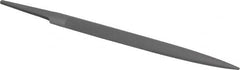 Grobet - 6" Standard Precision Swiss Pattern Half Round File - Double Cut, 19/32" Width Diam x 3/16" Thick, With Tang - Americas Industrial Supply