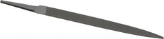 Grobet - 6" Standard Precision Swiss Pattern Half Round File - Double Cut, 19/32" Width Diam x 3/16" Thick, With Tang - Americas Industrial Supply