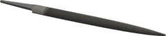 Grobet - 8" Standard Precision Swiss Pattern Half Round File - Double Cut, 13/16" Width Diam x 15/64" Thick, With Tang - Americas Industrial Supply