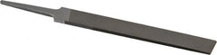 Grobet - 4" Standard Precision Swiss Pattern Hand File - Double Cut, 17/32" Width Diam x 1/8" Thick, With Tang - Americas Industrial Supply