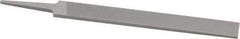 Grobet - 6" Standard Precision Swiss Pattern Hand File - Double Cut, 3/4" Width Diam x 5/32" Thick, With Tang - Americas Industrial Supply