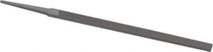 Grobet - 6" Standard Precision Swiss Pattern Narrow Pillar File - Double Cut, 3/8" Width Diam x 5/32" Thick, With Tang - Americas Industrial Supply