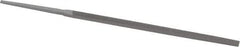 Grobet - 4" Standard Precision Swiss Pattern Narrow Pillar File - Double Cut, 3/16" Width Diam x 3/32" Thick, With Tang - Americas Industrial Supply