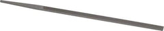 Grobet - 6" Standard Precision Swiss Pattern Narrow Pillar File - Double Cut, 1/4" Width Diam x 9/64" Thick, With Tang - Americas Industrial Supply