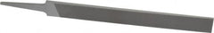 Grobet - 8" Standard Precision Swiss Pattern Hand File - Double Cut, 29/32" Width Diam x 3/16" Thick, With Tang - Americas Industrial Supply