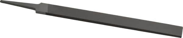 Grobet - 8" Standard Precision Swiss Pattern Hand File - Double Cut, 29/32" Width Diam x 3/16" Thick, With Tang - Americas Industrial Supply