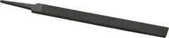 Grobet - 8" Standard Precision Swiss Pattern Hand File - Double Cut, 29/32" Width Diam x 3/16" Thick, With Tang - Americas Industrial Supply