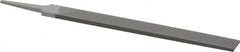 Grobet - 10" Standard Precision Swiss Pattern Hand File - Double Cut, 1" Width Diam x 1/4" Thick, With Tang - Americas Industrial Supply