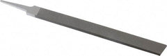 Grobet - 10" Standard Precision Swiss Pattern Hand File - Double Cut, 1" Width Diam x 1/4" Thick, With Tang - Americas Industrial Supply